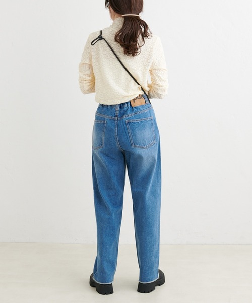 PUAL CE CIN(ピュアルセシン)の「ストレートデニムパンツ(デニムパンツ・レディース・インディゴブルー/ブラック・FREE)」の5枚目の写真