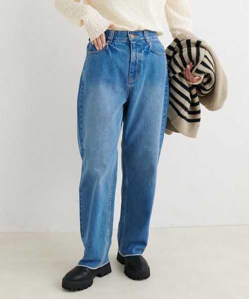 PUAL CE CIN(ピュアルセシン)の「ストレートデニムパンツ(デニムパンツ・レディース・インディゴブルー/ブラック・FREE)」の18枚目の写真