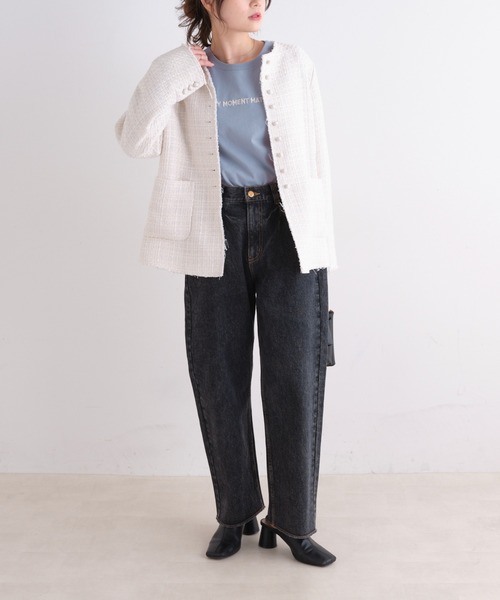 PUAL CE CIN(ピュアルセシン)の「ストレートデニムパンツ(デニムパンツ・レディース・インディゴブルー/ブラック・FREE)」の19枚目の写真