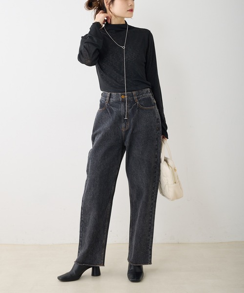 PUAL CE CIN(ピュアルセシン)の「ストレートデニムパンツ(デニムパンツ・レディース・インディゴブルー/ブラック・FREE)」の15枚目の写真