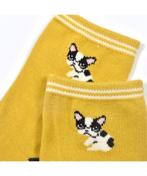SLAP SLIP(スラップスリップ)の「SLAPSLIP/くるま恐竜いぬ総柄+ワンポイントソックス2点セット(13~21cm)(ソックス/靴下・キッズ・イエロー/ベージュ/ホワイト・13/16/19)」の18枚目の写真