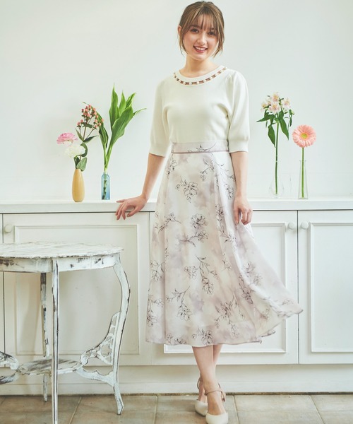 NOELA（ノエラ）の「ラインフラワータイダイスカート（スカート・レディース・ラベンダー/ベージュ/ピンク・M/S）」の9枚目の写真