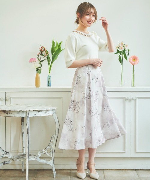 NOELA（ノエラ）の「ラインフラワータイダイスカート（スカート・レディース・ラベンダー/ベージュ/ピンク・M/S）」の10枚目の写真
