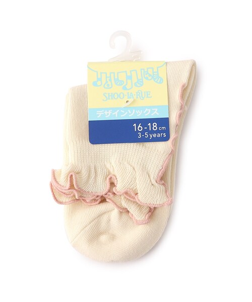 SHOO・LA・RUE（シューラルー）の「◆メロークルー丈ソックス（ソックス/靴下・キッズ・オフホワイト/チャコールグレー/ライトベージュ・53/56/59）」の4枚目の写真
