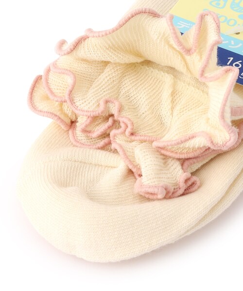 SHOO・LA・RUE（シューラルー）の「◆メロークルー丈ソックス（ソックス/靴下・キッズ・オフホワイト/チャコールグレー/ライトベージュ・53/56/59）」の6枚目の写真