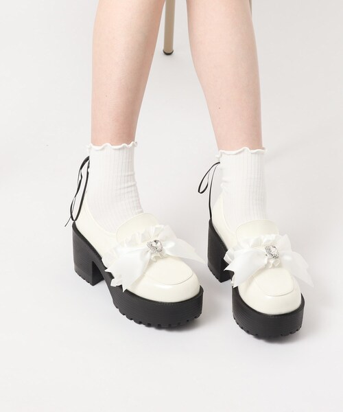cs T&P(シーエスティーアンドピー)の「リボン付き厚底パンプス(パンプス・レディース・ピンク系6/ホワイト系2/ブラック系1・S/M/L/LL)」の15枚目の写真