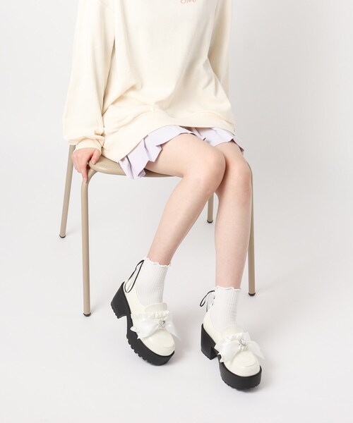 cs T&P(シーエスティーアンドピー)の「リボン付き厚底パンプス(パンプス・レディース・ピンク系6/ホワイト系2/ブラック系1・S/M/L/LL)」の16枚目の写真