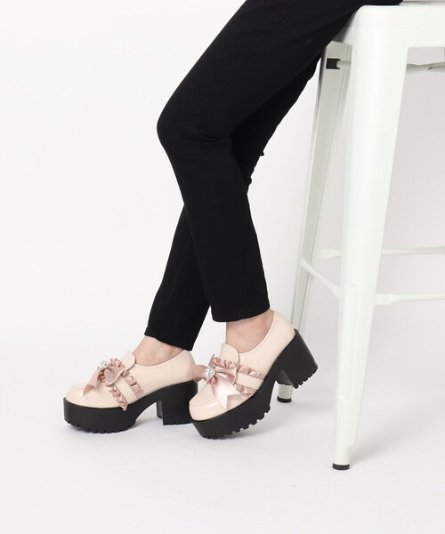 cs T&P(シーエスティーアンドピー)の「リボン付き厚底パンプス(パンプス・レディース・ピンク系6/ホワイト系2/ブラック系1・S/M/L/LL)」の20枚目の写真