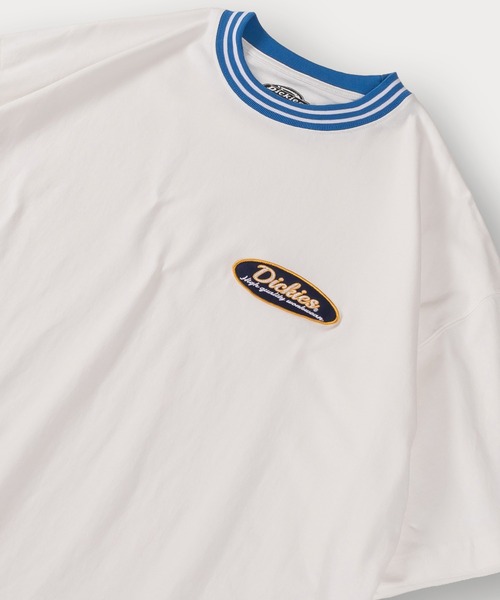 Dickies(ディッキーズ)の「【DICKIES/ディッキーズ】リブラインオーバルワッペンTシャツ/ビッグシルエット/ユニセックス(Tシャツ/カットソー・メンズ・ブルー/ブラック/グリーン/ホワイト/マスタード/ネイビー・M/L/XL)」の2枚目の写真
