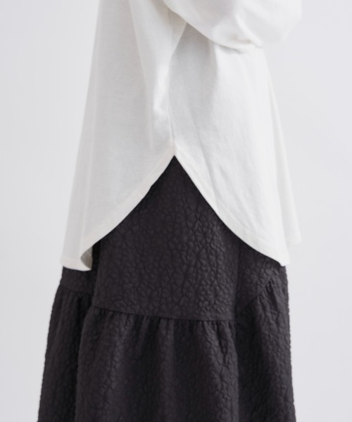 EDIT Gris(エディットグリ)の「【1枚でもインナー使いでも大活躍】オーバーサイズロングスリーブTシャツ(Tシャツ/カットソー・レディース・ホワイト×ブラック/ホワイト・FREE)」の21枚目の写真