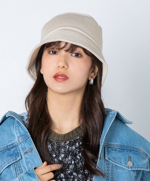 polcadot（ポルカドット）の「BASICS BUCKET/ペーパー バケットハット（ハット・レディース・ベージュ/ブラック・FREE）」の7枚目の写真