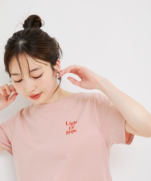 VIS(ビス)の「【洗える】USAコットンちびロゴTシャツ(Tシャツ/カットソー・レディース・ブラック/ホワイト/ピンク系その他2・FREE)」の3枚目の写真