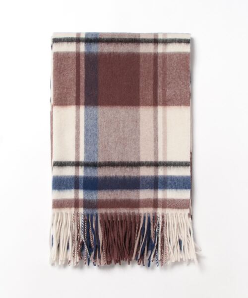 YECCA VECCA（イェッカヴェッカ）の「チェックウールストール（ストール/ショール・レディース・ブルー・FREE）」の4枚目の写真