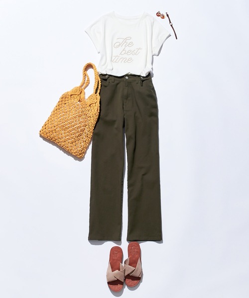 CHAN ME(チャンミ)の「刺繍ロゴTシャツ(Tシャツ/カットソー・レディース・ホワイト×ブラック/ブルー系/ベージュ系/ブラック×ホワイト・MEDIUM/LARGE)」の9枚目の写真