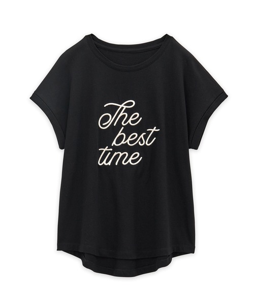 CHAN ME(チャンミ)の「刺繍ロゴTシャツ(Tシャツ/カットソー・レディース・ホワイト×ブラック/ブルー系/ベージュ系/ブラック×ホワイト・MEDIUM/LARGE)」の16枚目の写真