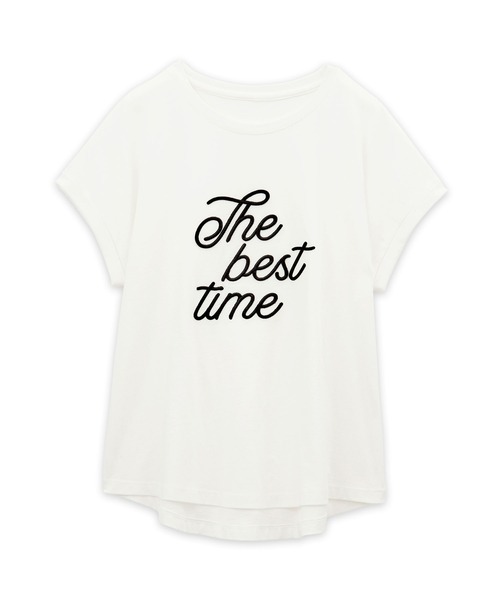 CHAN ME(チャンミ)の「刺繍ロゴTシャツ(Tシャツ/カットソー・レディース・ホワイト×ブラック/ブルー系/ベージュ系/ブラック×ホワイト・MEDIUM/LARGE)」の8枚目の写真