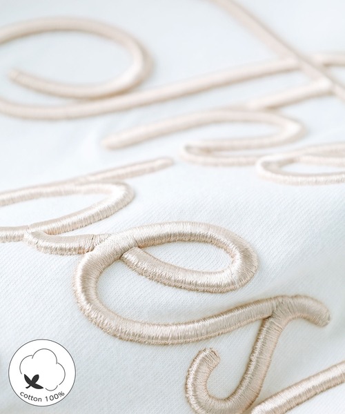 CHAN ME(チャンミ)の「刺繍ロゴTシャツ(Tシャツ/カットソー・レディース・ホワイト×ブラック/ブルー系/ベージュ系/ブラック×ホワイト・MEDIUM/LARGE)」の20枚目の写真