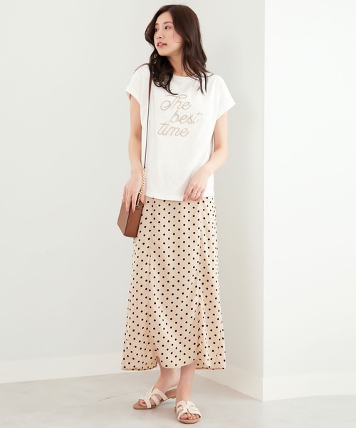 CHAN ME(チャンミ)の「刺繍ロゴTシャツ(Tシャツ/カットソー・レディース・ホワイト×ブラック/ブルー系/ベージュ系/ブラック×ホワイト・MEDIUM/LARGE)」の10枚目の写真