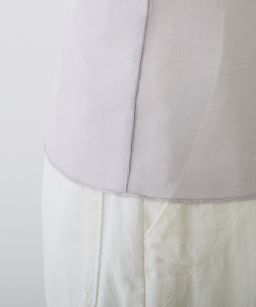 PUAL CE CIN（ピュアルセシン）の「シアー半袖2WAYプルオーバー（Tシャツ/カットソー・レディース・ライトグレー/ブラック/オフホワイト/パープル・FREE）」の22枚目の写真