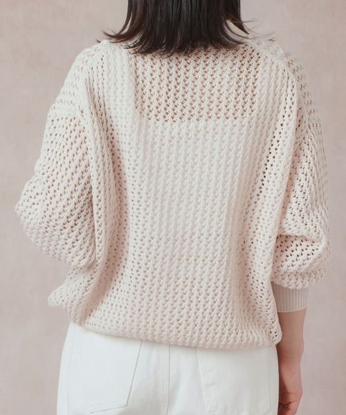 Lull（ルル）の「【Lull / ルル】メッシュニットカーディガン（カーディガン/ボレロ・レディース・ブラック/オレンジ/アイボリー/ブルー・ONESIZE）」の10枚目の写真