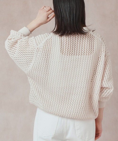 Lull（ルル）の「【Lull / ルル】メッシュニットカーディガン（カーディガン/ボレロ・レディース・ブラック/オレンジ/アイボリー/ブルー・ONESIZE）」の11枚目の写真