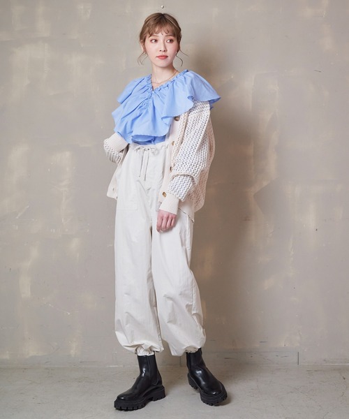 Lull（ルル）の「【Lull / ルル】メッシュニットカーディガン（カーディガン/ボレロ・レディース・ブラック/オレンジ/アイボリー/ブルー・ONESIZE）」の18枚目の写真