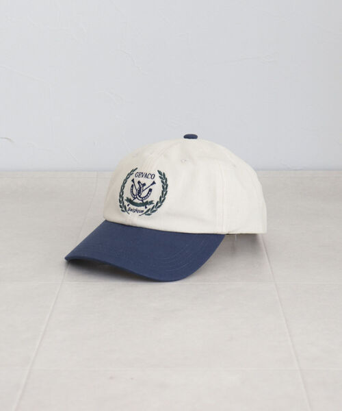 GEVACO(ゲバコ)の「【GEVACO/ゲバコ】キャンバス配色刺しゅうキャップ(キャップ・レディース・ネイビー/ベージュ/グリーン・FREE)」の5枚目の写真