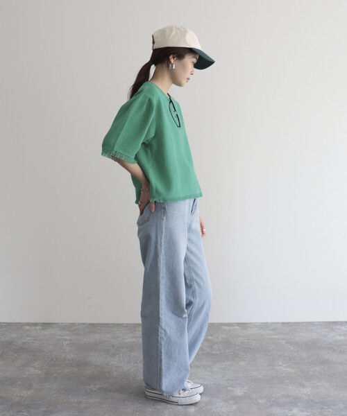 GEVACO(ゲバコ)の「【GEVACO/ゲバコ】キャンバス配色刺しゅうキャップ(キャップ・レディース・ネイビー/ベージュ/グリーン・FREE)」の12枚目の写真