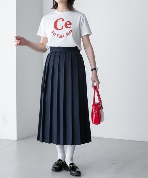BONLECILL（ボンルシール）の「ラウンドフレンチロゴプリント 半袖Ｔシャツ（Tシャツ/カットソー・レディース・ピンク/チャコールグレー/オフホワイト・FREE）」の5枚目の写真