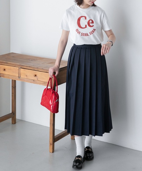 BONLECILL（ボンルシール）の「ラウンドフレンチロゴプリント 半袖Ｔシャツ（Tシャツ/カットソー・レディース・ピンク/チャコールグレー/オフホワイト・FREE）」の21枚目の写真