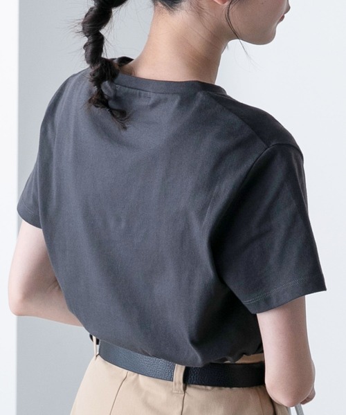 BONLECILL（ボンルシール）の「ラウンドフレンチロゴプリント 半袖Ｔシャツ（Tシャツ/カットソー・レディース・ピンク/チャコールグレー/オフホワイト・FREE）」の8枚目の写真