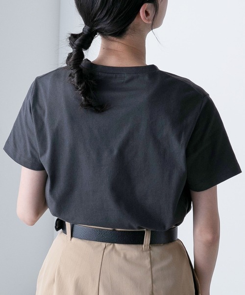 BONLECILL（ボンルシール）の「ラウンドフレンチロゴプリント 半袖Ｔシャツ（Tシャツ/カットソー・レディース・ピンク/チャコールグレー/オフホワイト・FREE）」の15枚目の写真