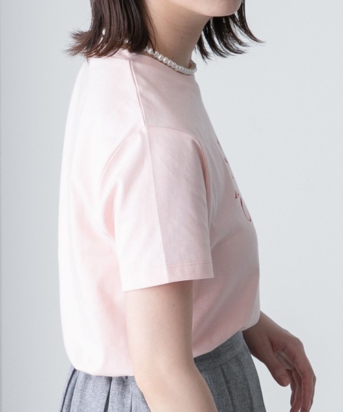 BONLECILL（ボンルシール）の「ラウンドフレンチロゴプリント 半袖Ｔシャツ（Tシャツ/カットソー・レディース・ピンク/チャコールグレー/オフホワイト・FREE）」の12枚目の写真