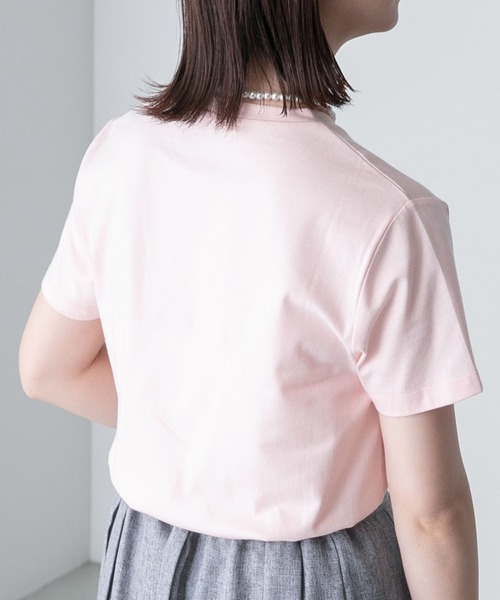 BONLECILL（ボンルシール）の「ラウンドフレンチロゴプリント 半袖Ｔシャツ（Tシャツ/カットソー・レディース・ピンク/チャコールグレー/オフホワイト・FREE）」の9枚目の写真