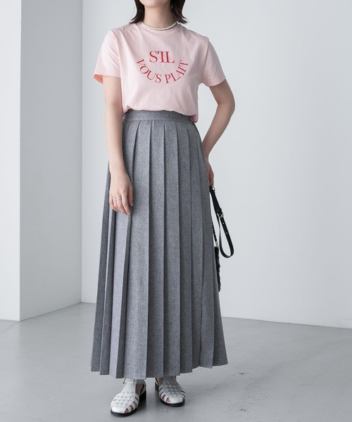 BONLECILL（ボンルシール）の「ラウンドフレンチロゴプリント 半袖Ｔシャツ（Tシャツ/カットソー・レディース・ピンク/チャコールグレー/オフホワイト・FREE）」の19枚目の写真