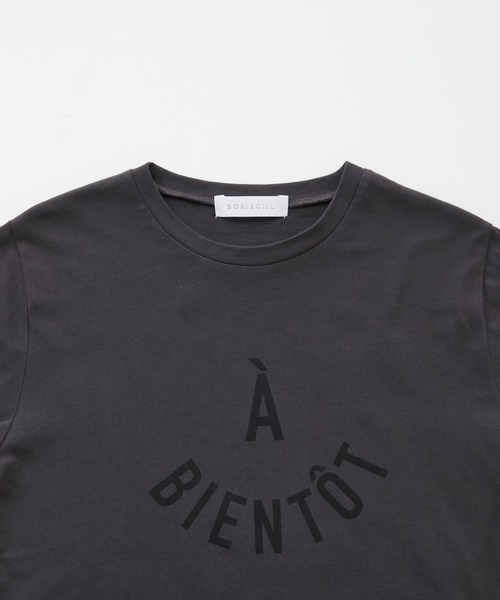 BONLECILL（ボンルシール）の「ラウンドフレンチロゴプリント 半袖Ｔシャツ（Tシャツ/カットソー・レディース・ピンク/チャコールグレー/オフホワイト・FREE）」の10枚目の写真
