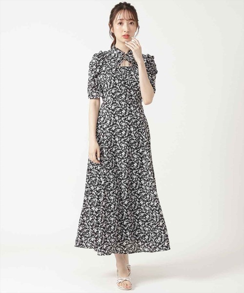 WILLSELECTION(ウィルセレクション)の「オープンネックフラワーワンピース(ワンピース・レディース・ブルー系その他/グリーン系その他/ブラック系その他・MEDIUM)」の5枚目の写真