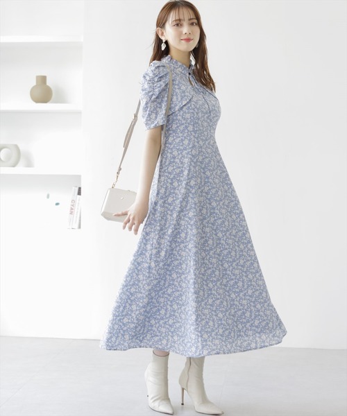 WILLSELECTION(ウィルセレクション)の「オープンネックフラワーワンピース(ワンピース・レディース・ブルー系その他/グリーン系その他/ブラック系その他・MEDIUM)」の16枚目の写真