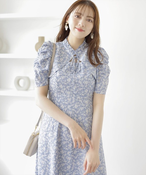 WILLSELECTION(ウィルセレクション)の「オープンネックフラワーワンピース(ワンピース・レディース・ブルー系その他/グリーン系その他/ブラック系その他・MEDIUM)」の18枚目の写真