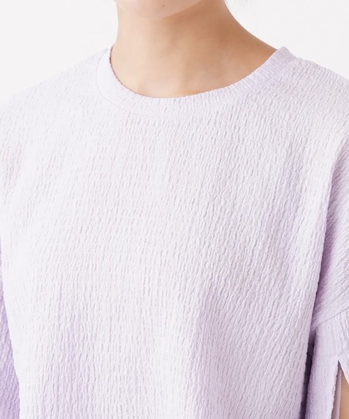 en recre(アンレクレ)の「【MONiLE】袖スリットブラウス(シャツ/ブラウス・レディース・ライラック/オフホワイト・2)」の4枚目の写真