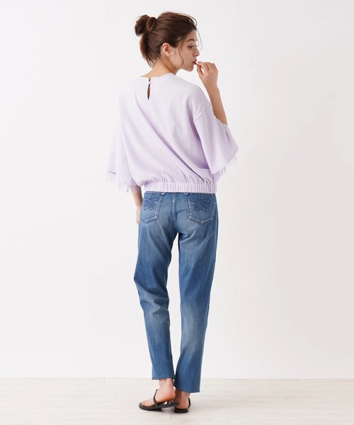 en recre(アンレクレ)の「【MONiLE】袖スリットブラウス(シャツ/ブラウス・レディース・ライラック/オフホワイト・2)」の9枚目の写真