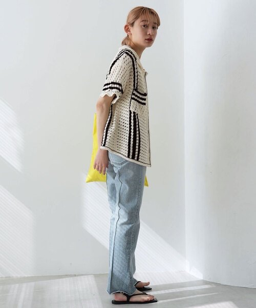 SLOBE citron.（スローブシトロン）の「SLOBE citron.クロシェシャツ（ニット/セーター・レディース・ホワイト/アイボリー・FREE）」の21枚目の写真