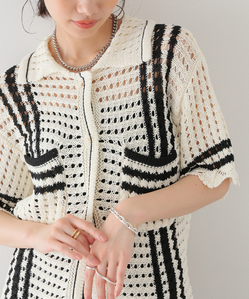 SLOBE citron.（スローブシトロン）の「SLOBE citron.クロシェシャツ（ニット/セーター・レディース・ホワイト/アイボリー・FREE）」の22枚目の写真