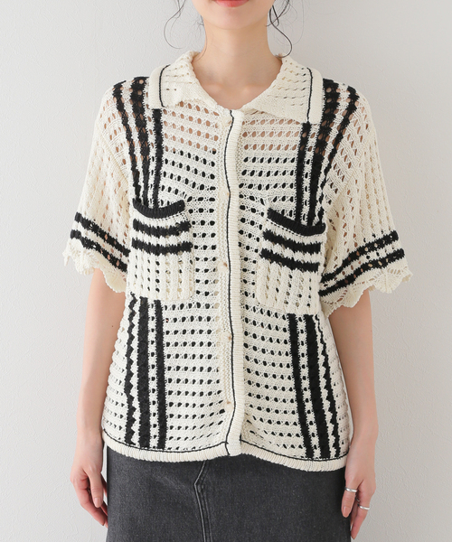 SLOBE citron.（スローブシトロン）の「SLOBE citron.クロシェシャツ（ニット/セーター・レディース・ホワイト/アイボリー・FREE）」の19枚目の写真