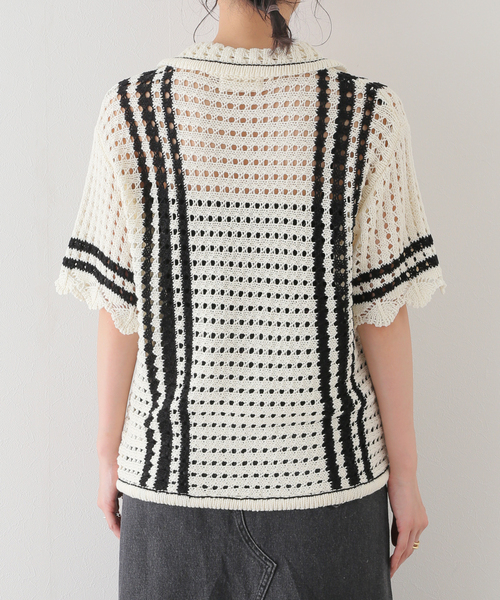 SLOBE citron.（スローブシトロン）の「SLOBE citron.クロシェシャツ（ニット/セーター・レディース・ホワイト/アイボリー・FREE）」の12枚目の写真