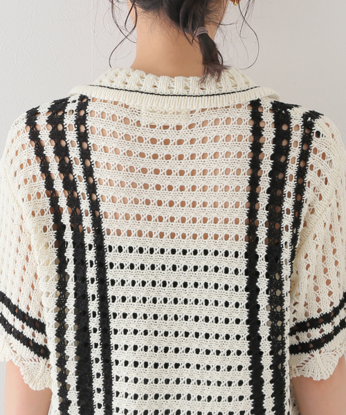 SLOBE citron.（スローブシトロン）の「SLOBE citron.クロシェシャツ（ニット/セーター・レディース・ホワイト/アイボリー・FREE）」の9枚目の写真