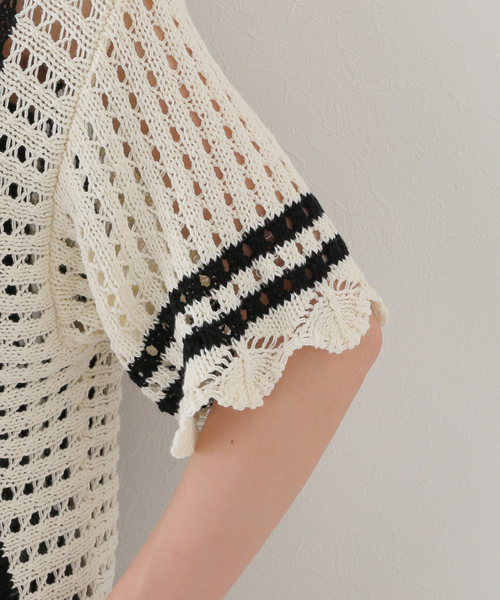 SLOBE citron.（スローブシトロン）の「SLOBE citron.クロシェシャツ（ニット/セーター・レディース・ホワイト/アイボリー・FREE）」の16枚目の写真