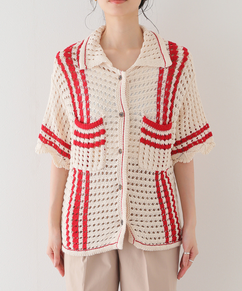 SLOBE citron.（スローブシトロン）の「SLOBE citron.クロシェシャツ（ニット/セーター・レディース・ホワイト/アイボリー・FREE）」の17枚目の写真