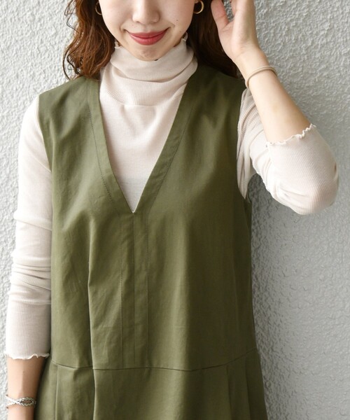 SHIPS any(シップス エニィ)の「SHIPS any:〈洗濯機可能〉シアー リブ タートル プルオーバー(Tシャツ/カットソー・レディース・ブラウン/ナチュラル/ブラック・ONE SIZE)」の17枚目の写真