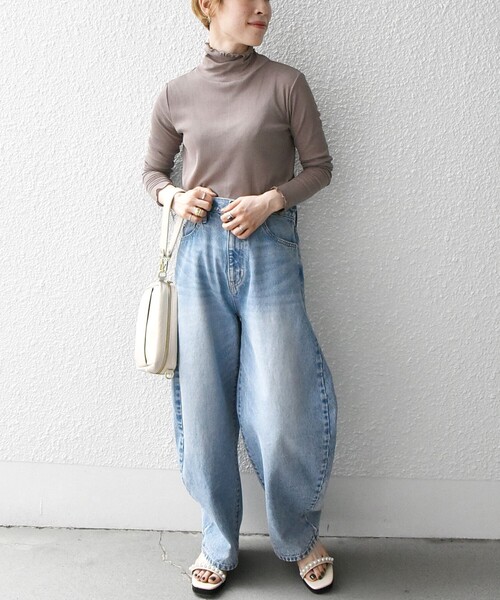 セール】SHIPS any:〈洗濯機可能〉シアー リブ タートル プルオーバー